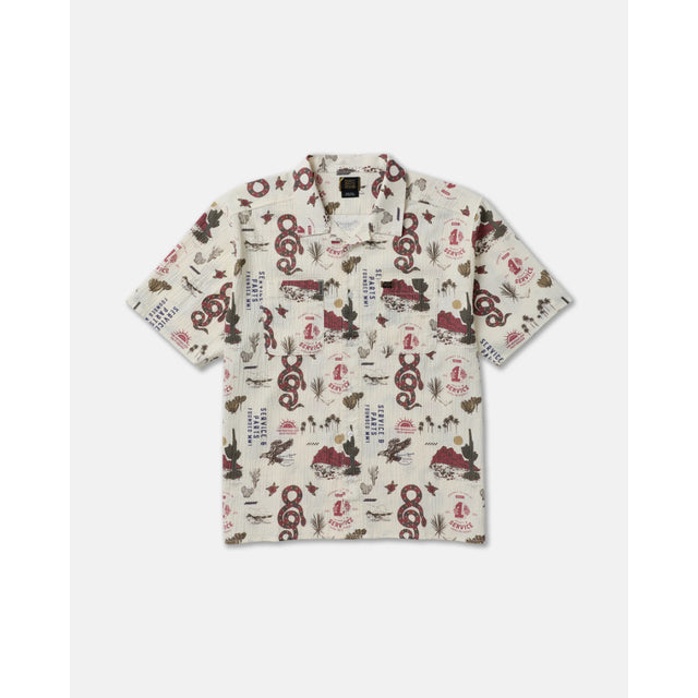 RVCA RVCA Men's Wasteland Short Sleeve Shirt - Natural Natural S Mens Button Up Short Sleeve Shirts