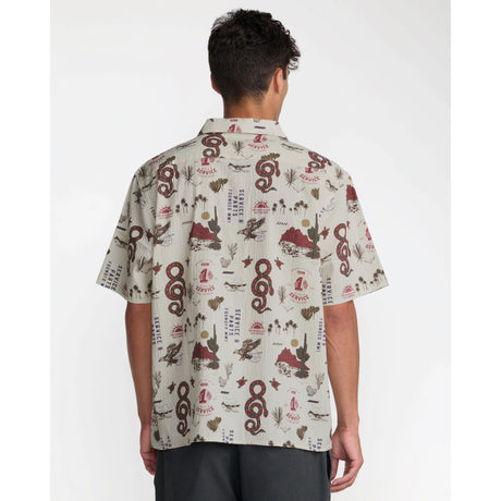 RVCA RVCA Men's Wasteland Short Sleeve Shirt - Natural Natural S Mens Button Up Short Sleeve Shirts