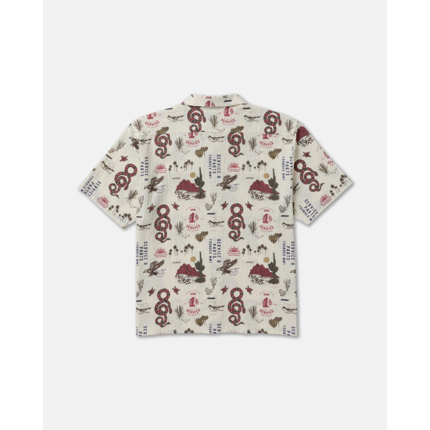 RVCA RVCA Men's Wasteland Short Sleeve Shirt - Natural Natural S Mens Button Up Short Sleeve Shirts