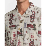 RVCA RVCA Men's Wasteland Short Sleeve Shirt - Natural Natural S Mens Button Up Short Sleeve Shirts