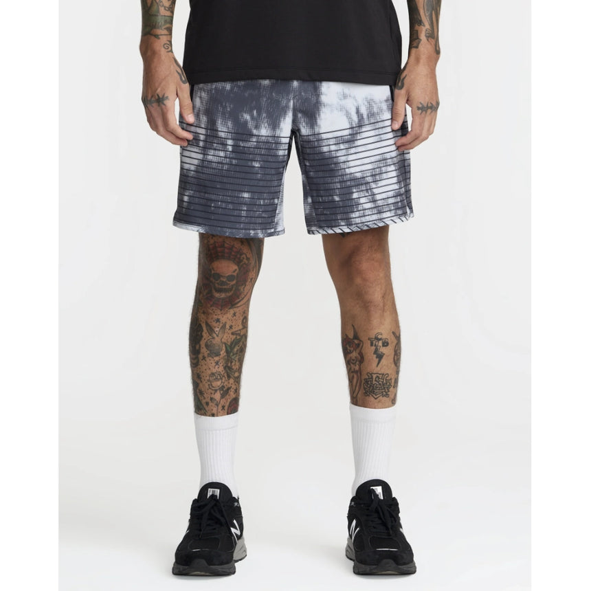 RVCA RVCA Men's Yogger Stretch 17" Athletic Short - Black Blur Black Blur S Mens Elastic Swim Trunks