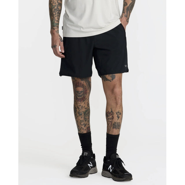 RVCA RVCA Men's Yogger Stretch 17" Short - Black Black S Mens Elastic Swim Trunks