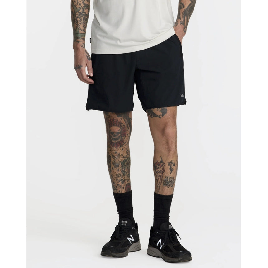 RVCA RVCA Men's Yogger Stretch 17" Short - Black Black S Mens Elastic Swim Trunks