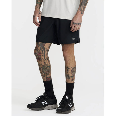 RVCA RVCA Men's Yogger Stretch 17" Short - Black Black S Mens Elastic Swim Trunks