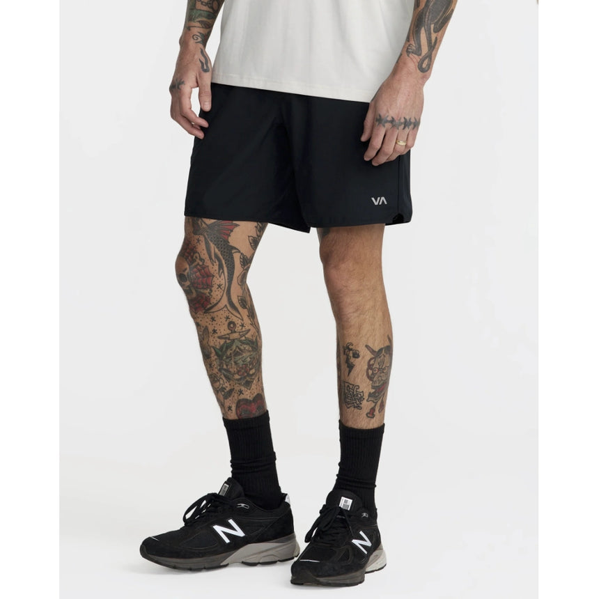 RVCA RVCA Men's Yogger Stretch 17" Short - Black Black S Mens Elastic Swim Trunks
