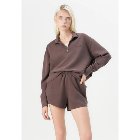 RVCA RVCA Women's Glory Waffle Pullover Bear Brown XS Womens Pull Over Hoodies
