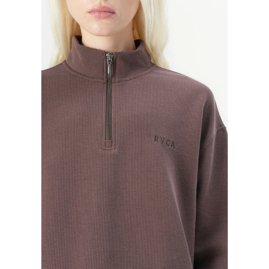 RVCA RVCA Women's Glory Waffle Pullover Bear Brown XS Womens Pull Over Hoodies