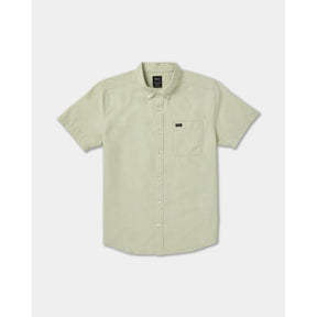RVCA RVCA Men's That'll Do Dobby Short Sleeve Shirt - Laurel Green Laurel Green S Mens Button Up Short Sleeve Shirts