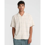 RVCA RVCA Men's Vacancy Short Sleeve Button Up Ceramic M Mens Button Up Short Sleeve Shirts