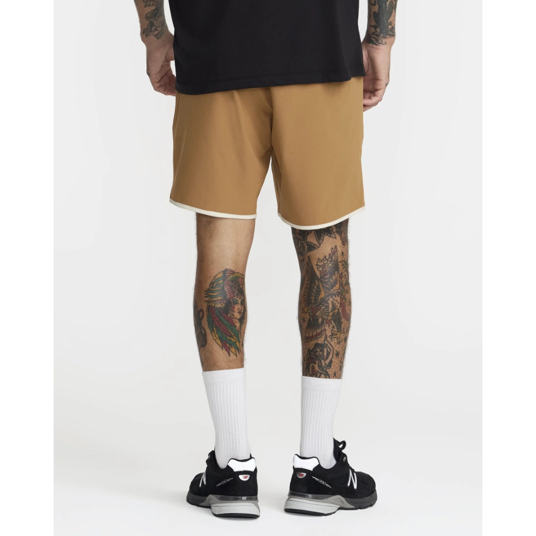 RVCA RVCA Men's Yogger Stretch Contrast 17" Short - Camel Camel S Mens Elastic Swim Trunks