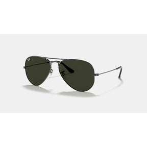 Ray Ban Ray Ban Aviator Classic Large Gunmetal G-15 Green Mens Sunglasses Lifestyle
