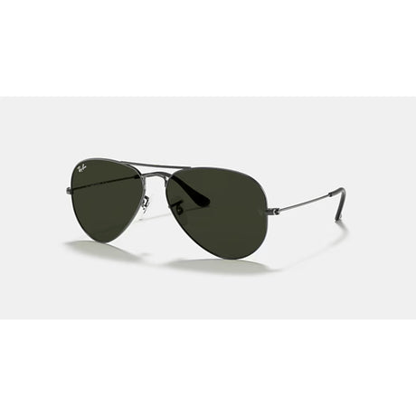 Ray Ban Ray Ban Aviator Classic Large Gunmetal G-15 Green Mens Sunglasses Lifestyle