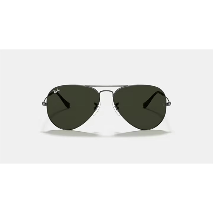 Ray Ban Ray Ban Aviator Classic Large Gunmetal G-15 Green Mens Sunglasses Lifestyle