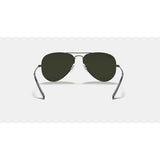 Ray Ban Ray Ban Aviator Classic Large Gunmetal G-15 Green Mens Sunglasses Lifestyle
