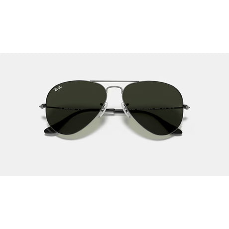Ray Ban Ray Ban Aviator Classic Large Gunmetal G-15 Green Mens Sunglasses Lifestyle