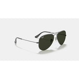 Ray Ban Ray Ban Aviator Classic Large Gunmetal G-15 Green Mens Sunglasses Lifestyle
