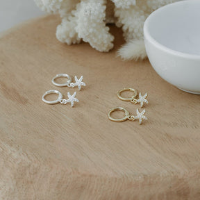 Glee Jewelry Glee Regal Sea Star Hoops gold OS Jewelry