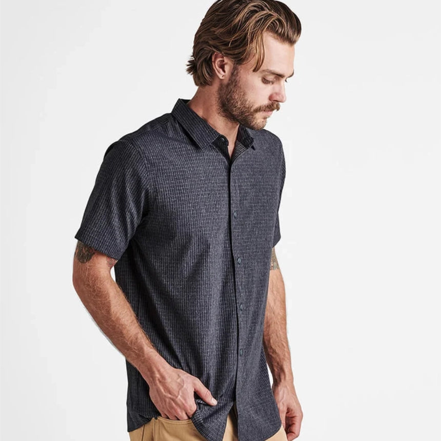 Roark Roark Men's Bless Up Short Sleeve Shirt - Black 2 Black 2 S Mens Button Up Short Sleeve Shirts