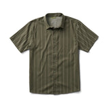 Roark Roark Men's Bless Up Stretch Shirt- Military Stripes Military Stripes S Mens Button Up Short Sleeve Shirts