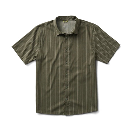Roark Roark Men's Bless Up Stretch Shirt- Military Stripes Military Stripes S Mens Button Up Short Sleeve Shirts