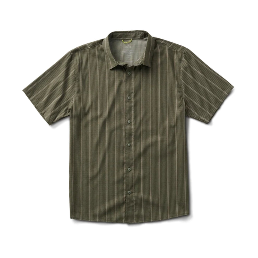 Roark Roark Men's Bless Up Stretch Shirt- Military Stripes Military Stripes S Mens Button Up Short Sleeve Shirts
