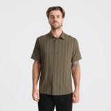 Roark Roark Men's Bless Up Stretch Shirt- Military Stripes Military Stripes S Mens Button Up Short Sleeve Shirts