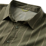 Roark Roark Men's Bless Up Stretch Shirt- Military Stripes Military Stripes S Mens Button Up Short Sleeve Shirts