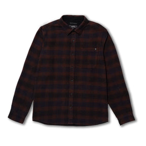Roark Roark Men's Crossroads Organic Cotton Flannel - Dark Brown Dark Brown M Mens Flannel Long Sleeve Shirts