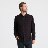 Roark Roark Men's Crossroads Organic Cotton Flannel - Dark Brown Dark Brown M Mens Flannel Long Sleeve Shirts