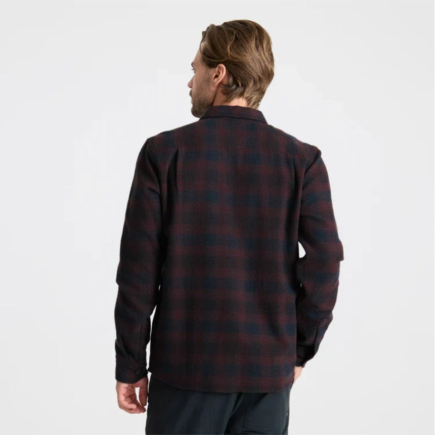 Roark Roark Men's Crossroads Organic Cotton Flannel - Dark Brown Dark Brown M Mens Flannel Long Sleeve Shirts