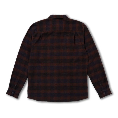 Roark Roark Men's Crossroads Organic Cotton Flannel - Dark Brown Dark Brown M Mens Flannel Long Sleeve Shirts