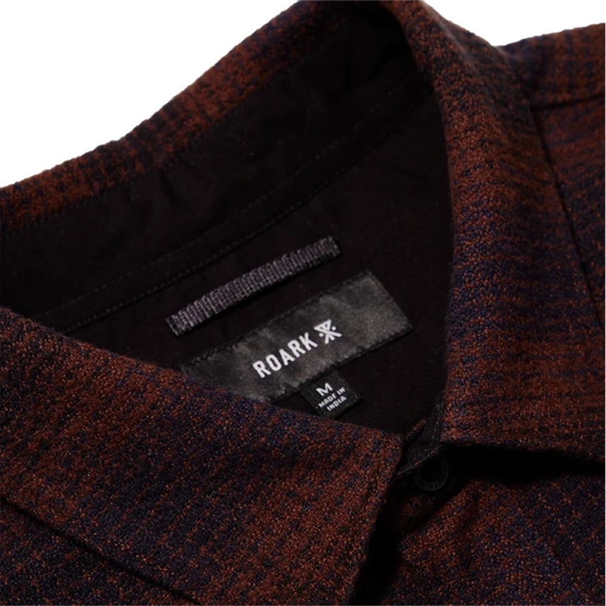 Roark Roark Men's Crossroads Organic Cotton Flannel - Dark Brown Dark Brown M Mens Flannel Long Sleeve Shirts