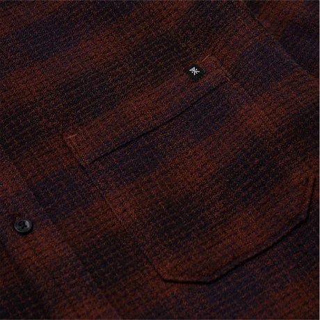 Roark Roark Men's Crossroads Organic Cotton Flannel - Dark Brown Dark Brown M Mens Flannel Long Sleeve Shirts