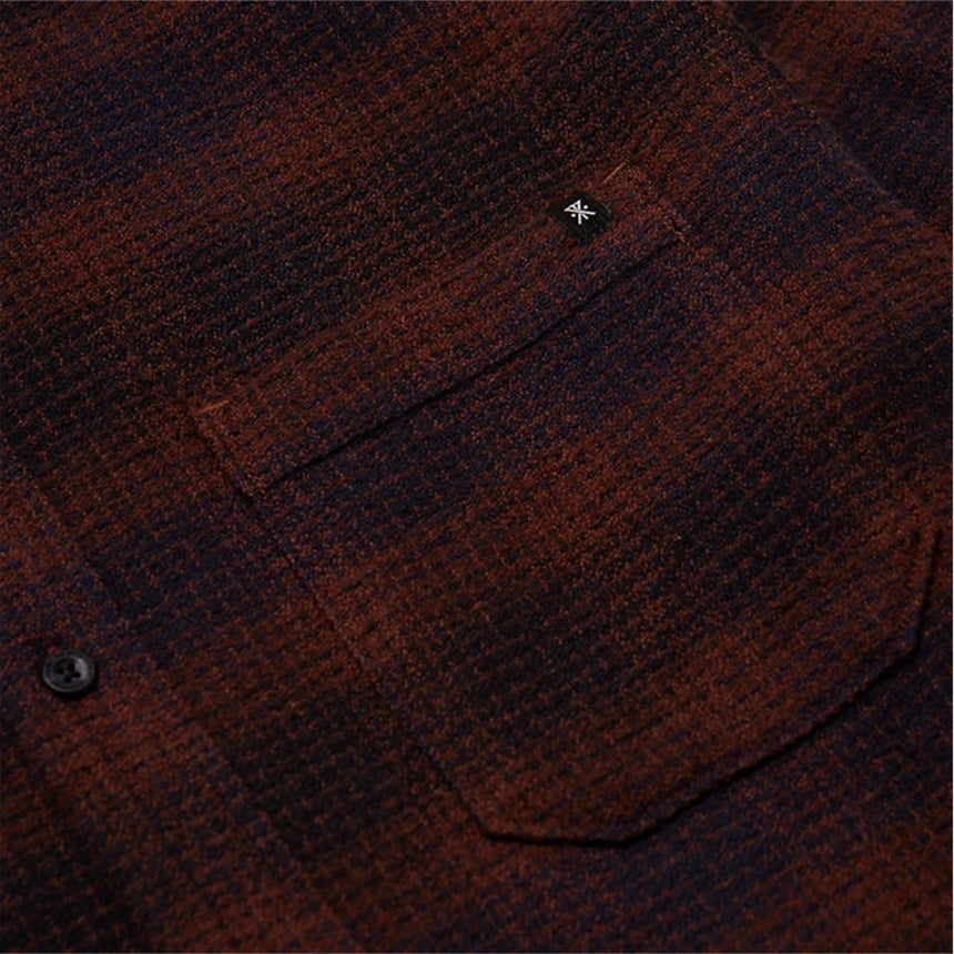 Roark Roark Men's Crossroads Organic Cotton Flannel - Dark Brown Dark Brown M Mens Flannel Long Sleeve Shirts