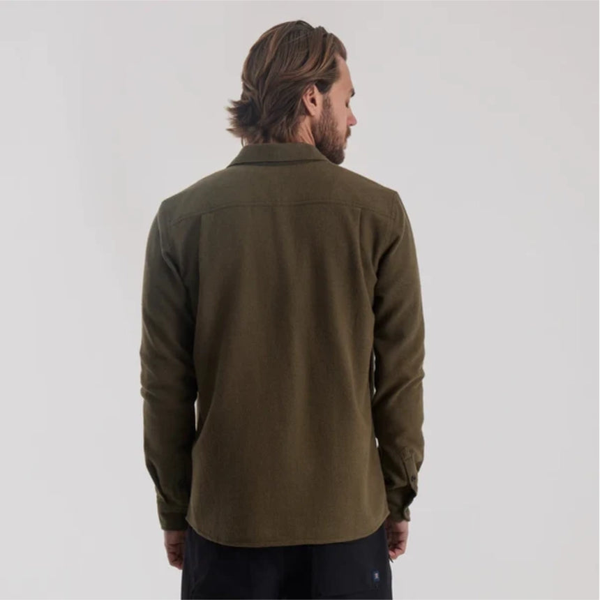 Roark Roark Men's Crossroads Organic Cotton Flannel - Dark Military Dark Military M Mens Flannel Long Sleeve Shirts