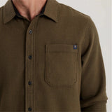 Roark Roark Men's Crossroads Organic Cotton Flannel - Dark Military Dark Military M Mens Flannel Long Sleeve Shirts