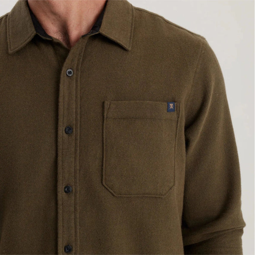 Roark Roark Men's Crossroads Organic Cotton Flannel - Dark Military Dark Military M Mens Flannel Long Sleeve Shirts