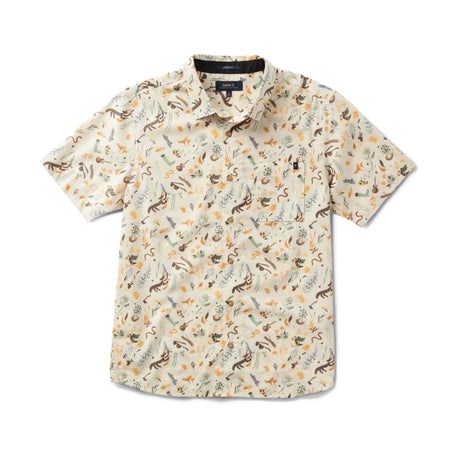 Roark Roark Men's Journey Short Sleeve Woven - Bendik Almond Paste Bendik Almond Paste S Mens Button Up Short Sleeve Shirts