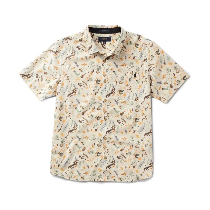 Roark Roark Men's Journey Short Sleeve Woven - Bendik Almond Paste Bendik Almond Paste S Mens Button Up Short Sleeve Shirts