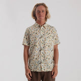 Roark Roark Men's Journey Short Sleeve Woven - Bendik Almond Paste Bendik Almond Paste S Mens Button Up Short Sleeve Shirts