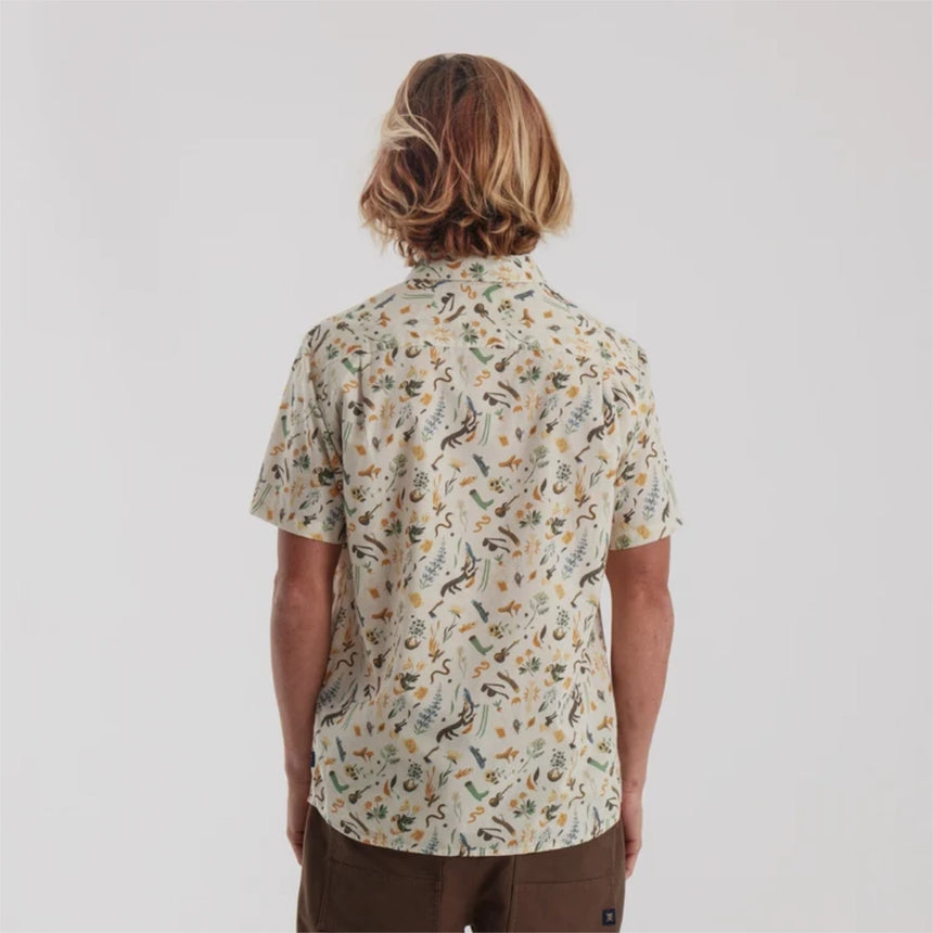 Roark Roark Men's Journey Short Sleeve Woven - Bendik Almond Paste Bendik Almond Paste S Mens Button Up Short Sleeve Shirts