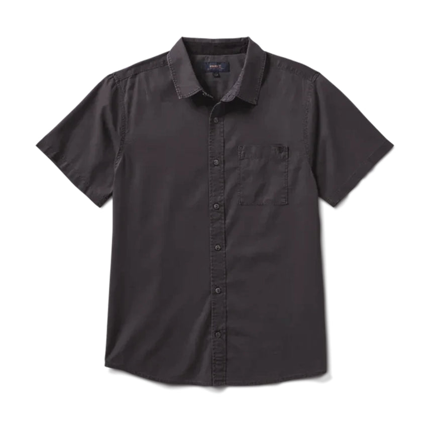 Roark Roark Men's Made To Fade Short Sleeve Woven - Washed Charcoal Washed Charcoal S Mens Button Up Short Sleeve Shirts