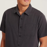 Roark Roark Men's Made To Fade Short Sleeve Woven - Washed Charcoal Washed Charcoal S Mens Button Up Short Sleeve Shirts