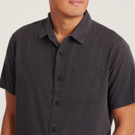 Roark Roark Men's Made To Fade Short Sleeve Woven - Washed Charcoal Washed Charcoal S Mens Button Up Short Sleeve Shirts