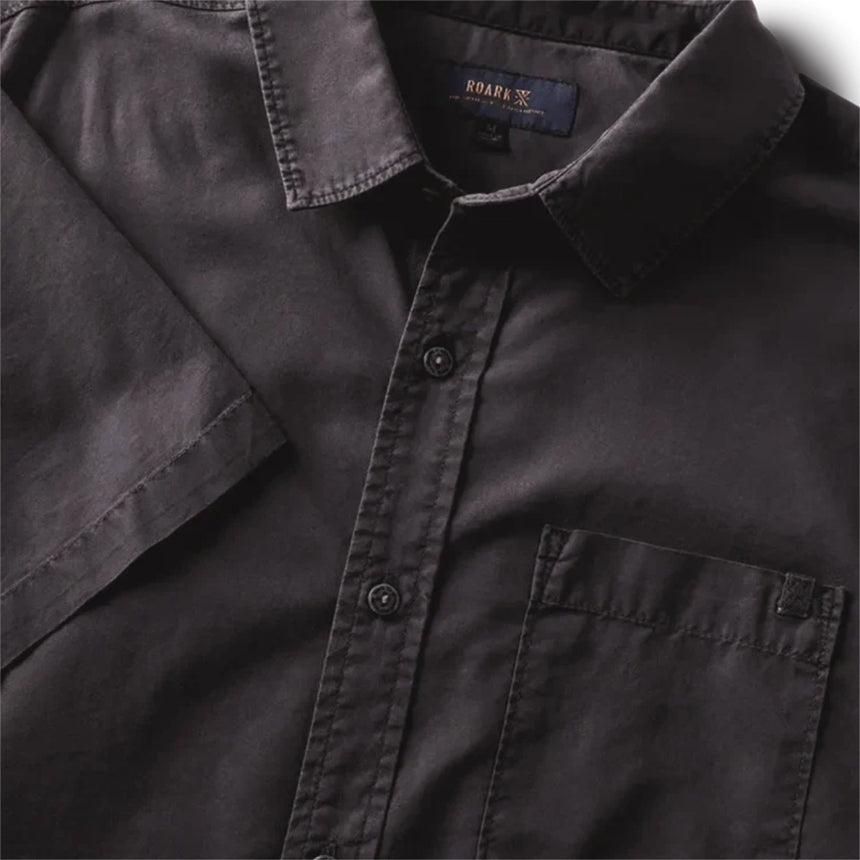 Roark Roark Men's Made To Fade Short Sleeve Woven - Washed Charcoal Washed Charcoal S Mens Button Up Short Sleeve Shirts