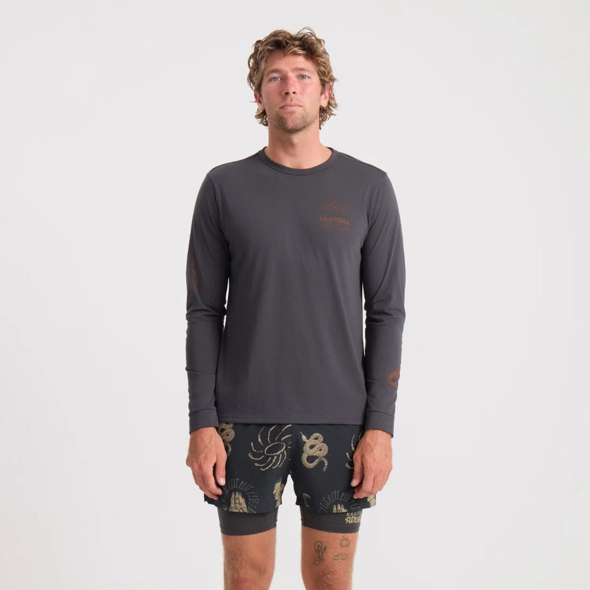 Roark Roark Men's Mathis Active Long Sleeve Shirt - Onyx Onyx S Mens Long Sleeve T-Shirts