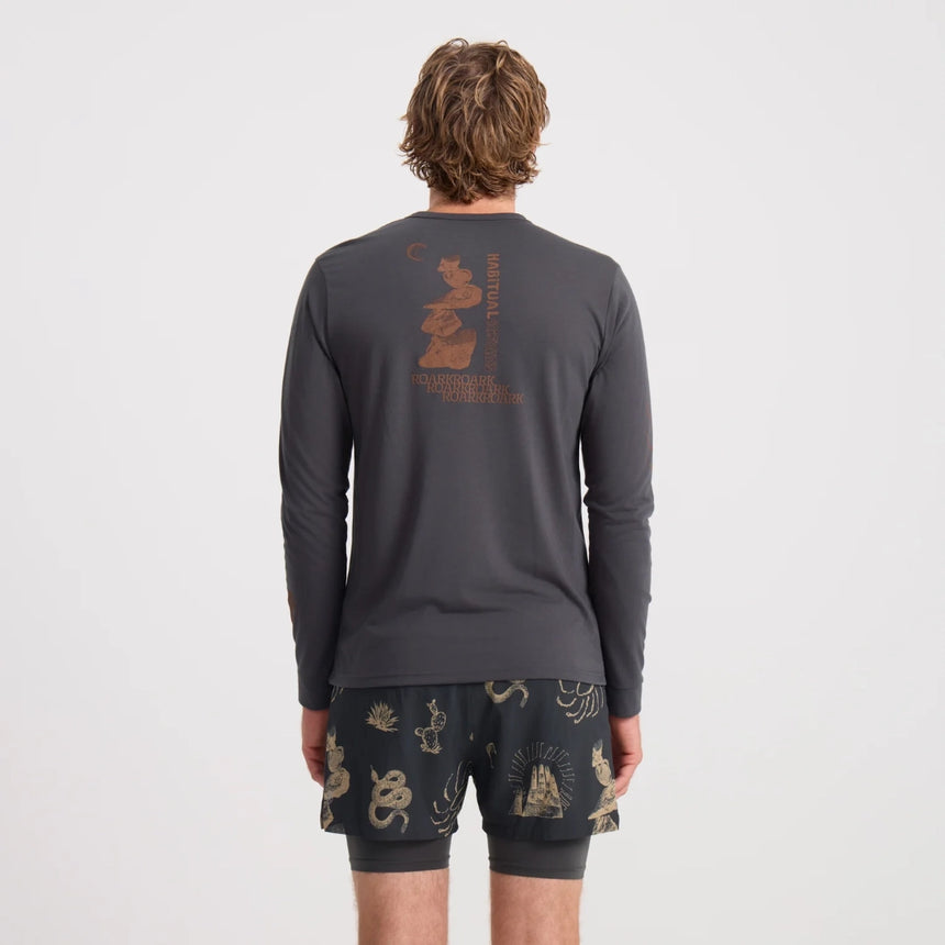 Roark Roark Men's Mathis Active Long Sleeve Shirt - Onyx Onyx S Mens Long Sleeve T-Shirts