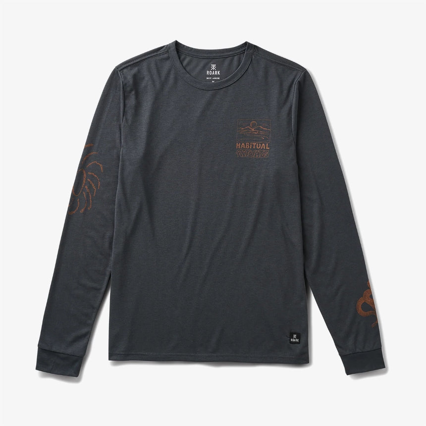 Roark Roark Men's Mathis Active Long Sleeve Shirt - Onyx Onyx S Mens Long Sleeve T-Shirts