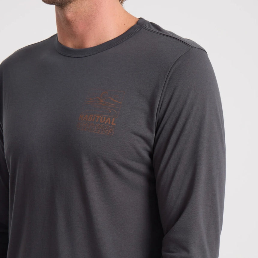 Roark Roark Men's Mathis Active Long Sleeve Shirt - Onyx Onyx S Mens Long Sleeve T-Shirts