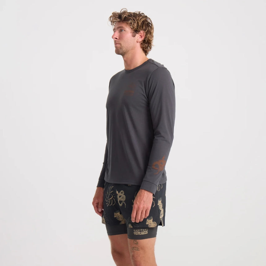 Roark Roark Men's Mathis Active Long Sleeve Shirt - Onyx Onyx S Mens Long Sleeve T-Shirts